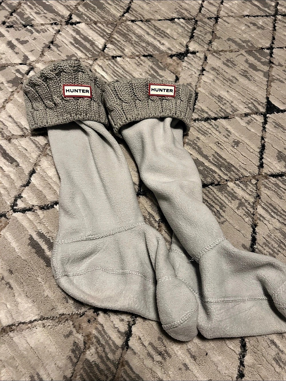 Hunter Original 6-Stitch Cable Knit Tall Boot Socks Gray